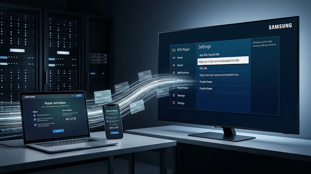 Adding an IPTV source on Samsung Smart TV or through a player website