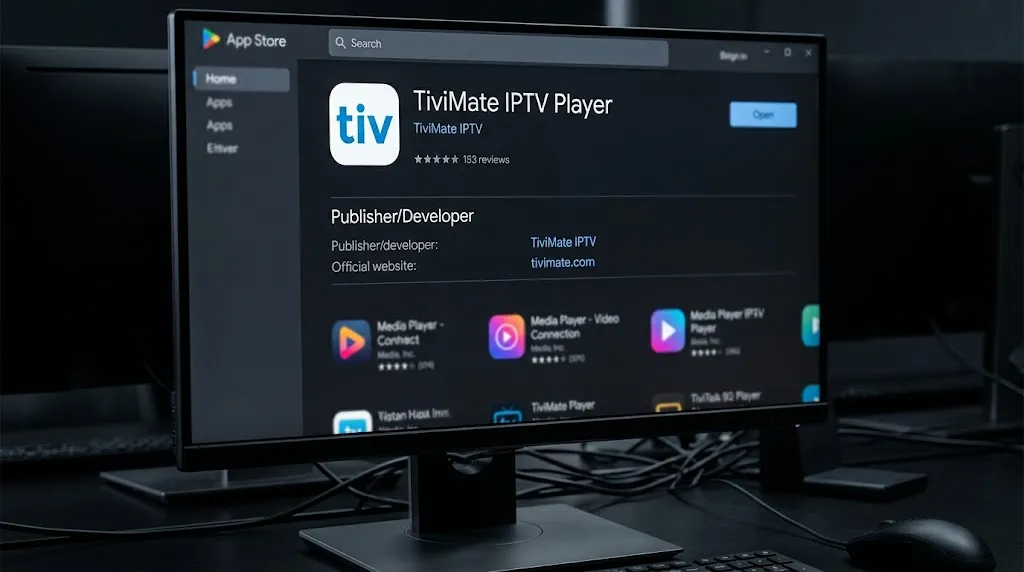 Checking the official TiviMate app developer and website information