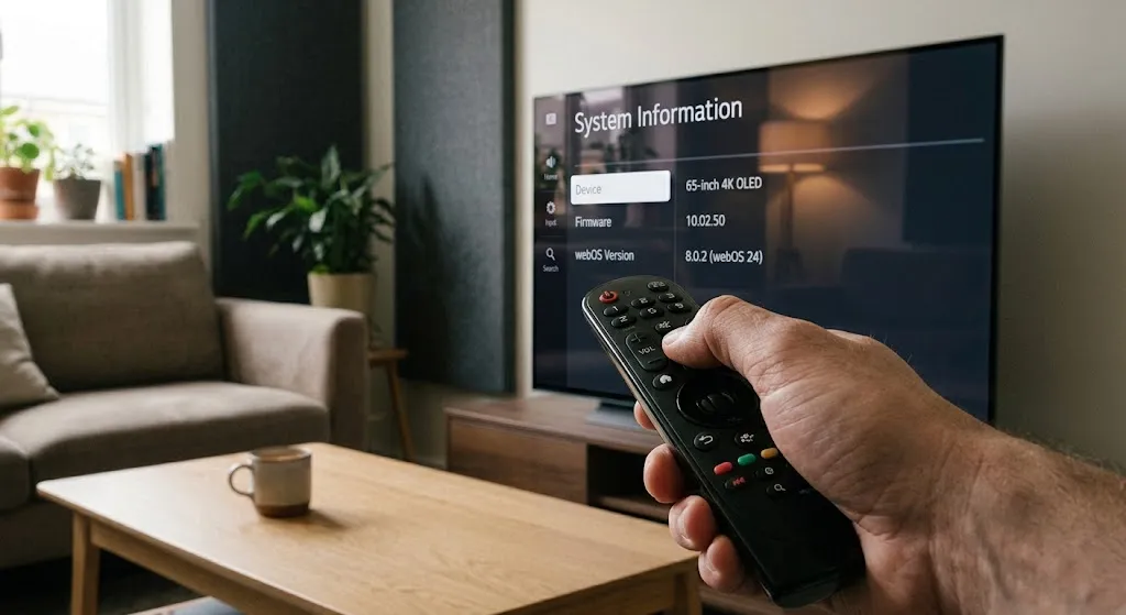 LG webOS app store search and publisher check before installing an IPTV player