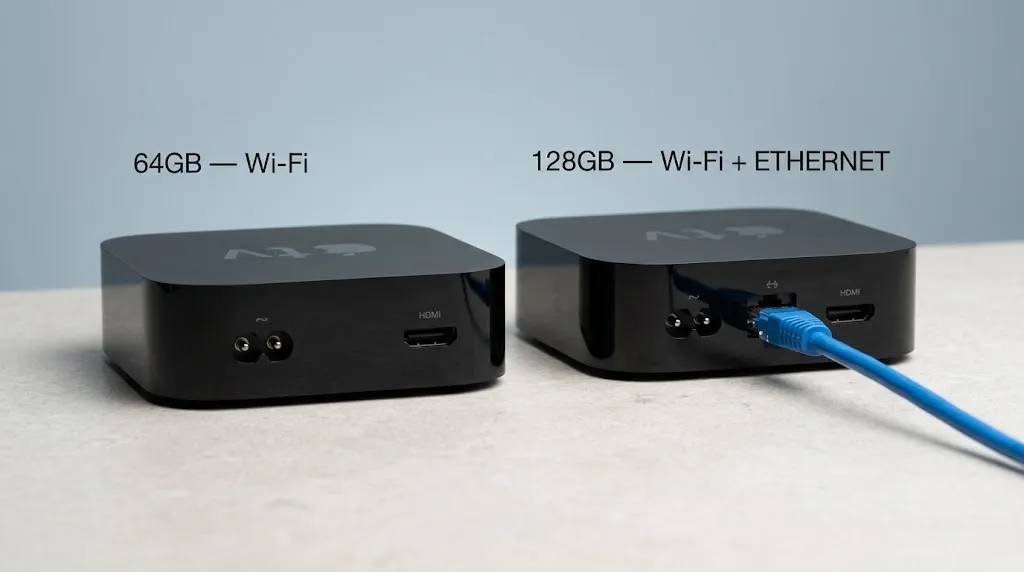 Apple TV 4K 64GB vs 128GB with Ethernet connection