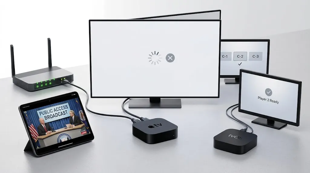 Apple TV IPTV troubleshooting tests for source app channel and network