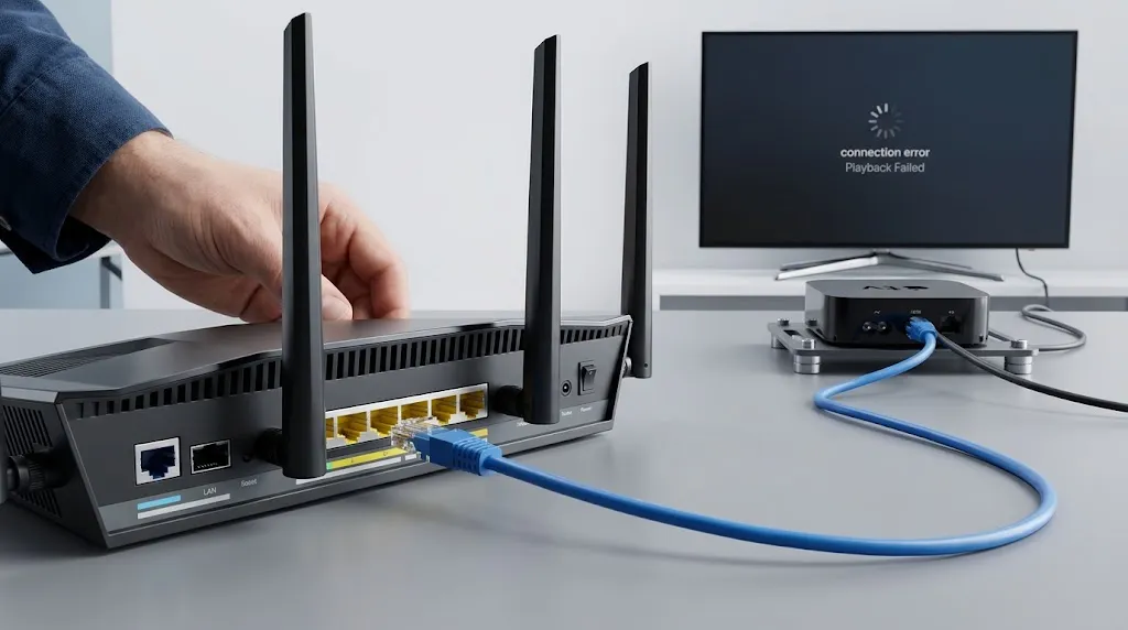 Apple TV Ethernet connection test for IPTV troubleshooting