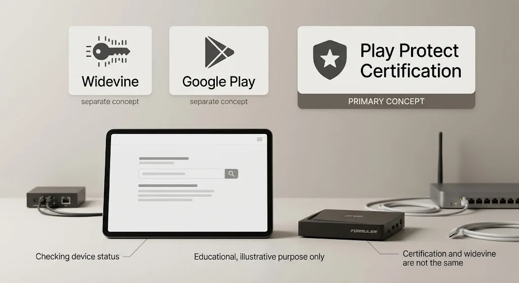 Checking Google Play Protect certification for a Formuler box