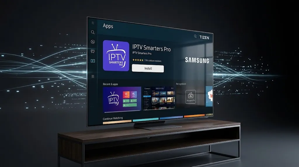 IPTV setup on Samsung Smart TV using the Samsung app store