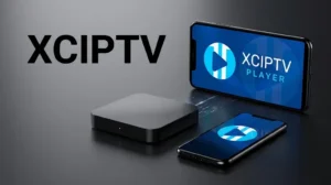 XCIPTV player shown as multiple branded app versions