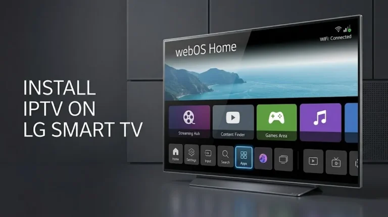Install IPTV on LG Smart TV from the webOS Home screen and Apps menu