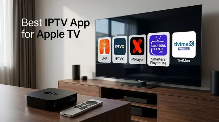Best IPTV app for Apple TV featuring UHF, IPTVX, iMPlayer, Smarters Player Lite and TiviMax