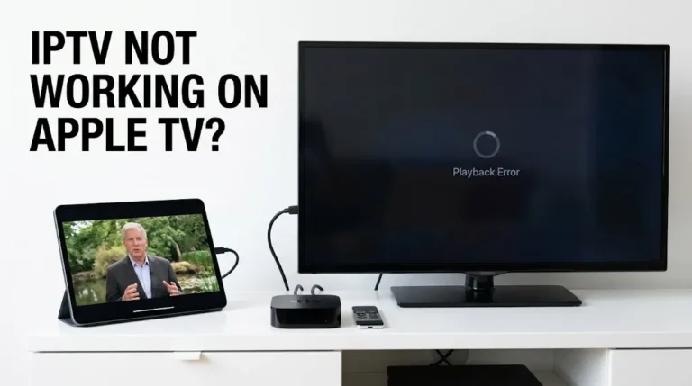 IPTV not working on Apple TV with playback failure shown on the TV